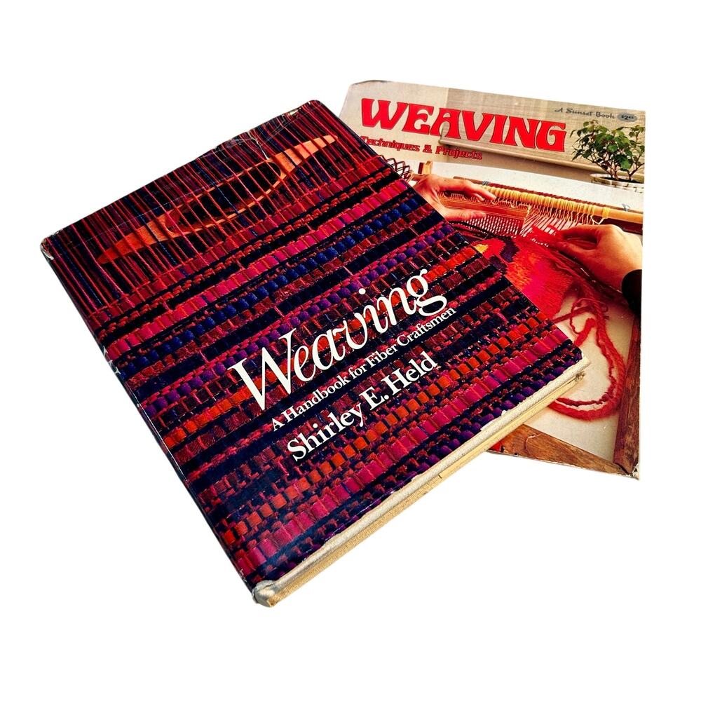 VTG 70s Weaving Book Bundle - S Held Handbook + Sunset Fiber Crafts, Loom How-To